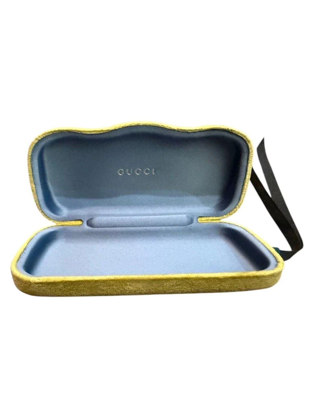 Gucci Yellow Velvet Hard Case + Dust Bag + Cloth Eyewear Set